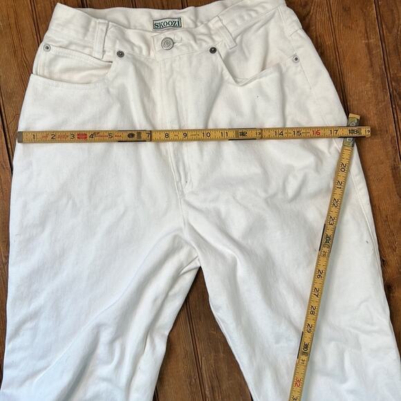 Women’s Vintage 80s white high waisted straight leg mom jeans Skoozi size 9/10 - Picture 5 of 9